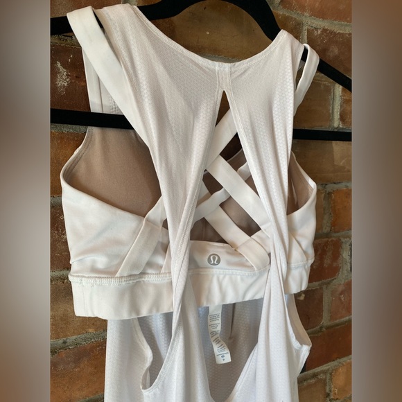 LULULEMON ready & go tank white size 4 support tank & strappy back bra duo - Picture 7 of 10